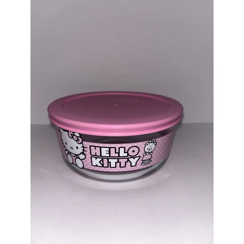 Pyrex PINK Hello Kitty Storage Bowl With Lid NEW